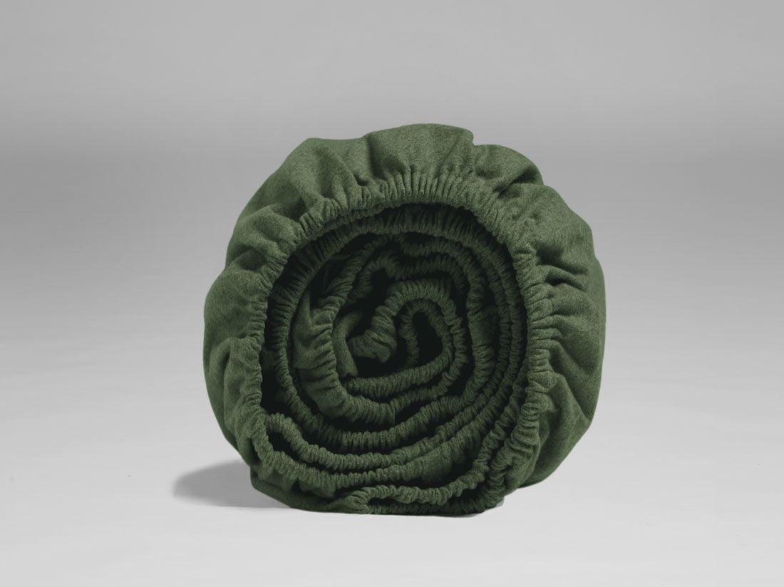 Hoeslaken flanel moss green