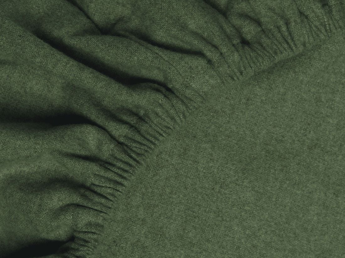 Hoeslaken flanel moss green
