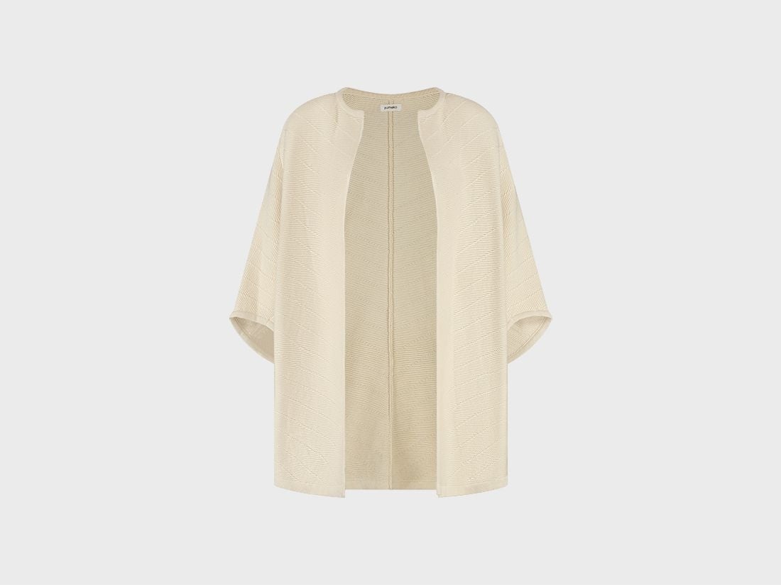 Kimono vest gebreid katoen warm white