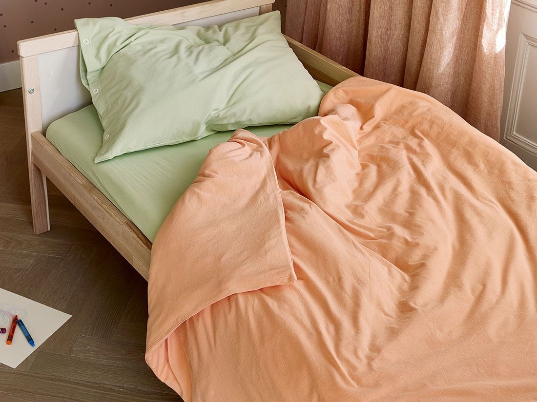 Kinderdekbedovertrek jersey perfect peach