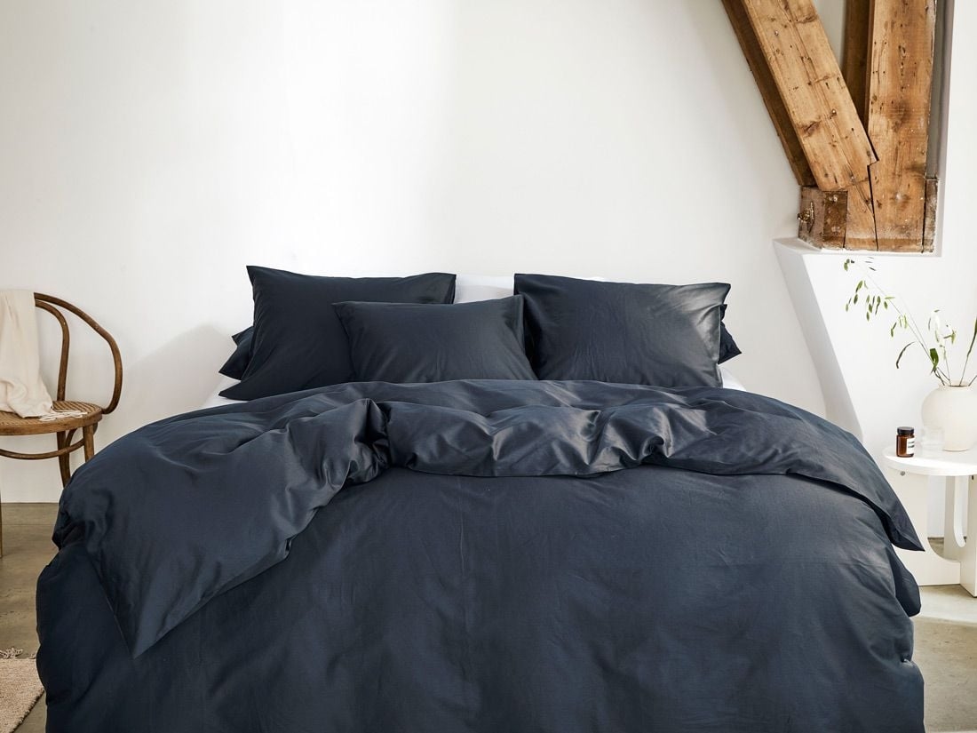 Parure de lit satin de coton myrtille