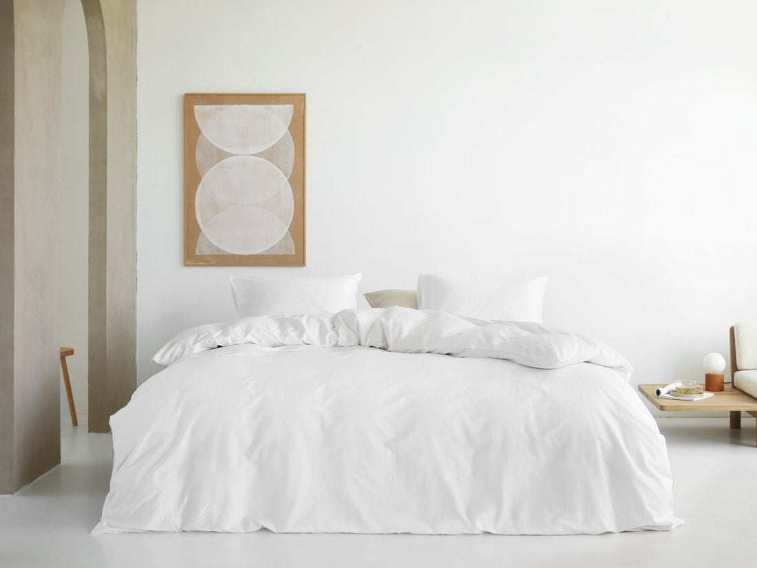 Parure de lit satin de coton lune blanche