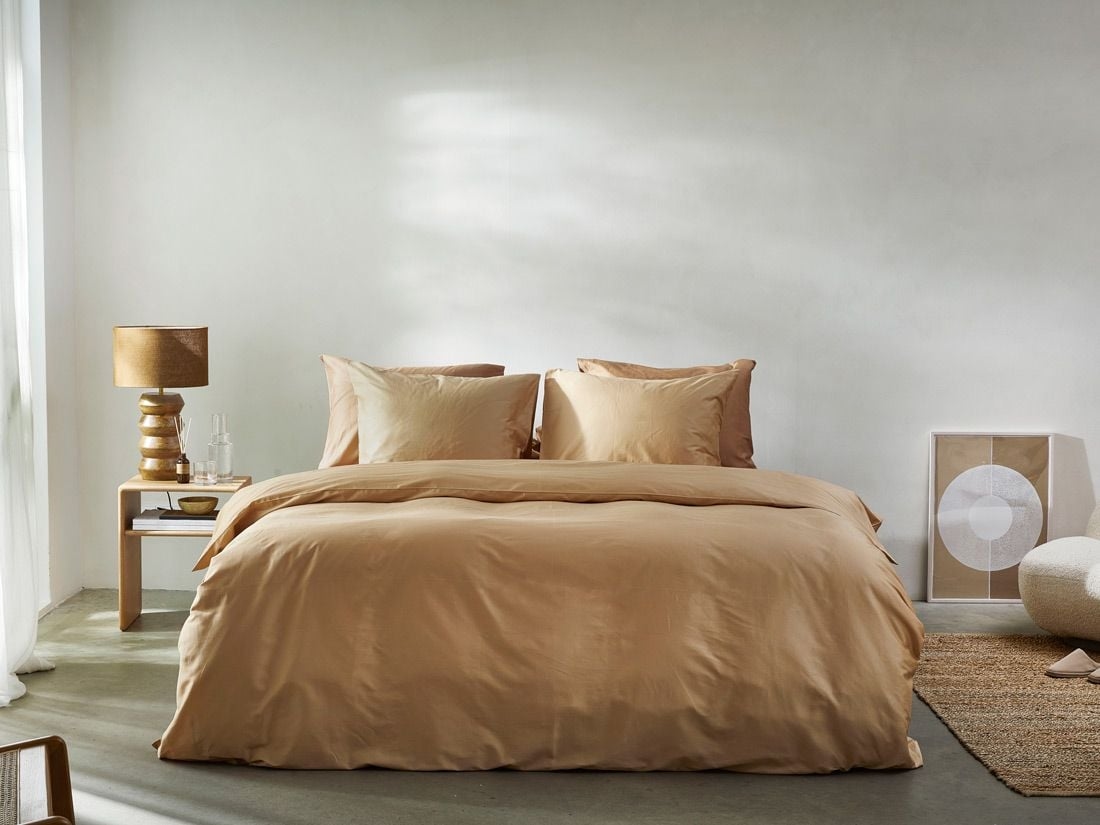Parure de lit satin de coton miel