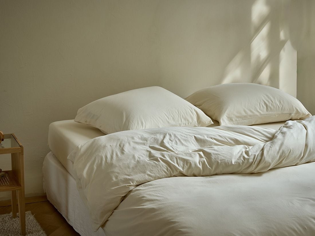 Parure de lit jersey soleil levant blanc