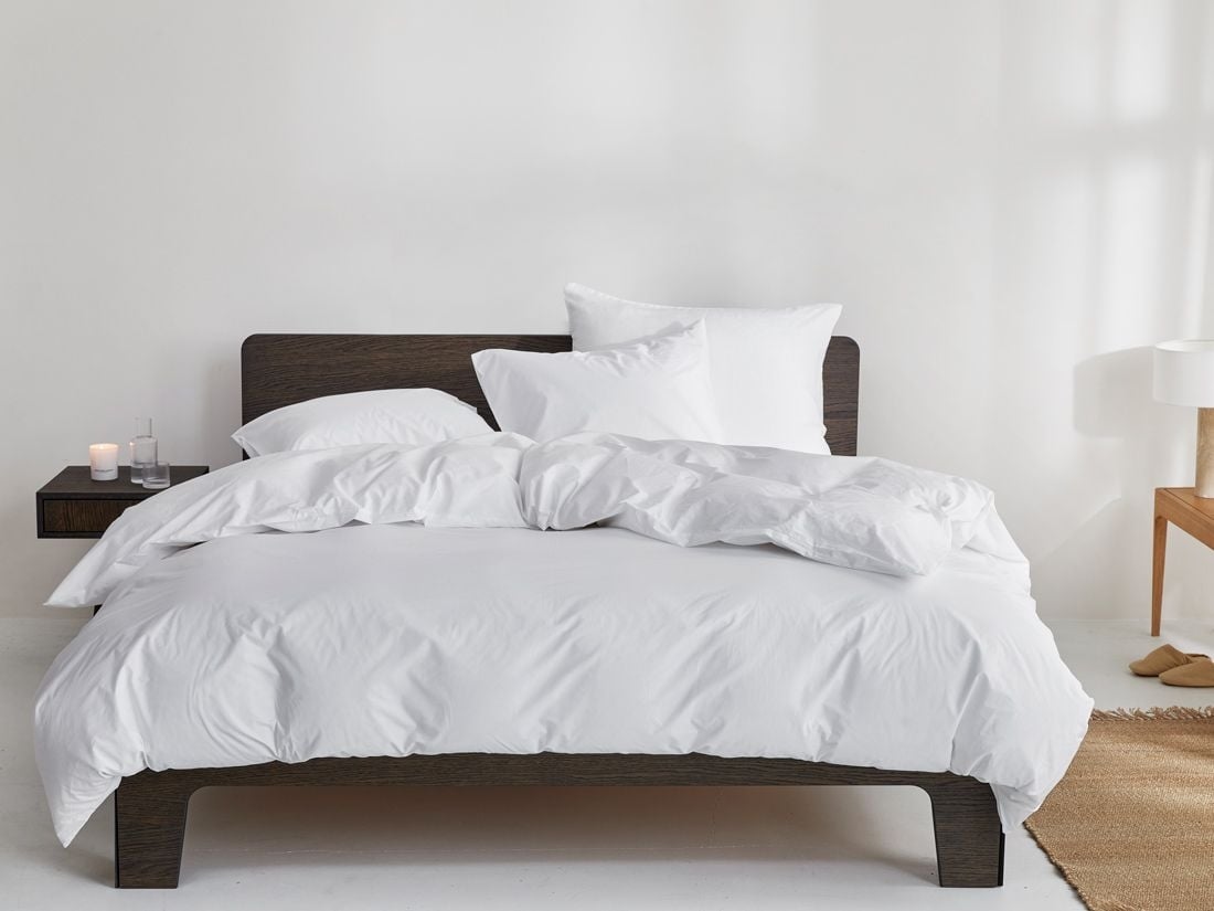 Parure de lit percale de coton blanc pur