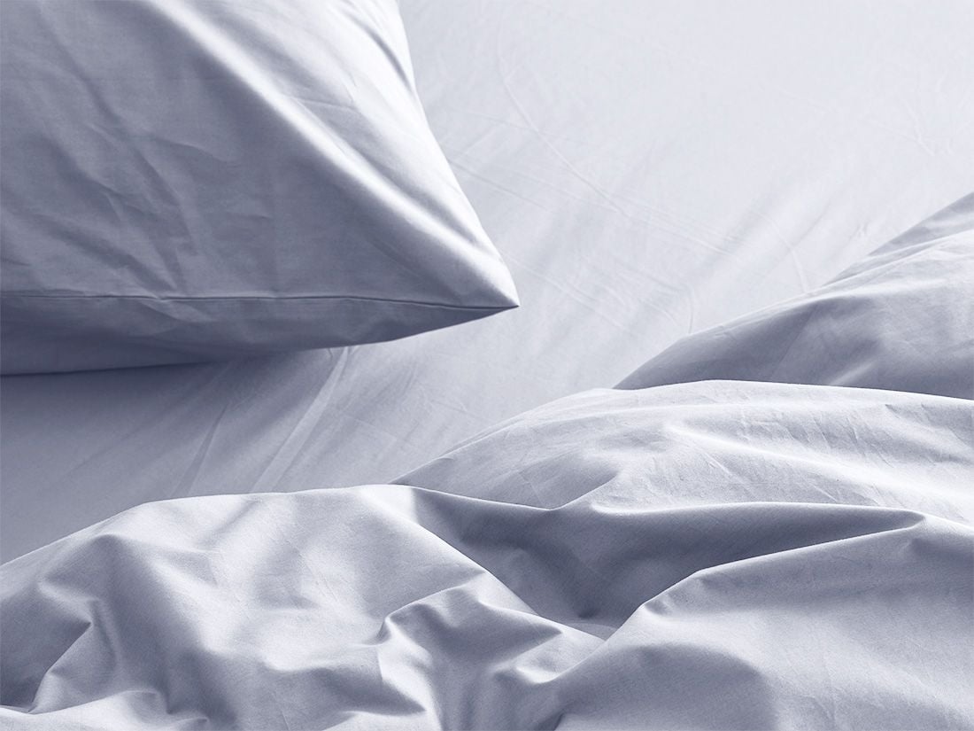 Hoeslaken percal katoen lavender blue