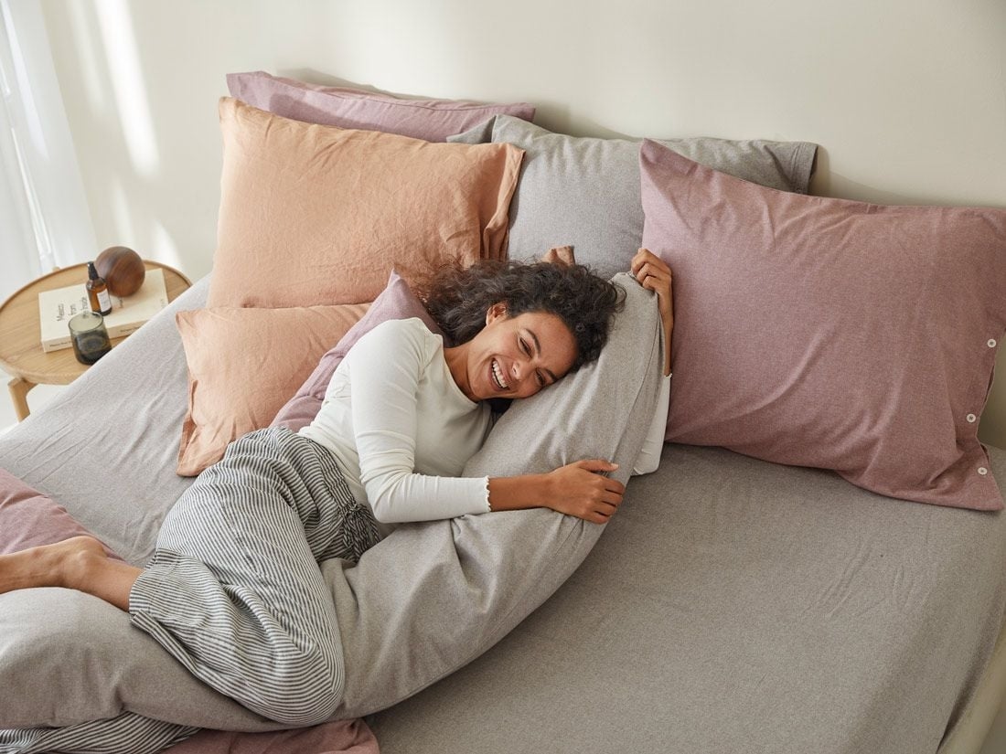 Drap-housse flanelle de coton gris clair