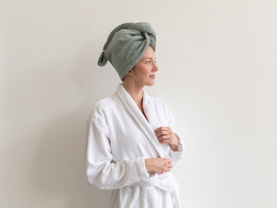 Haarhanddoek terry sea green