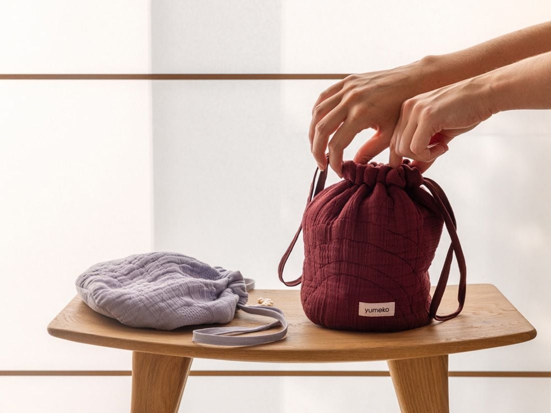 Pouch mousseline katoen arch bordeaux