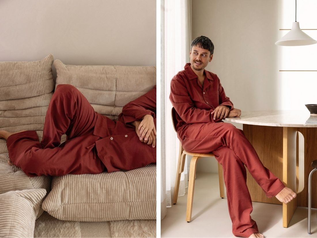 Pyjamabroek heren flanel red velvet