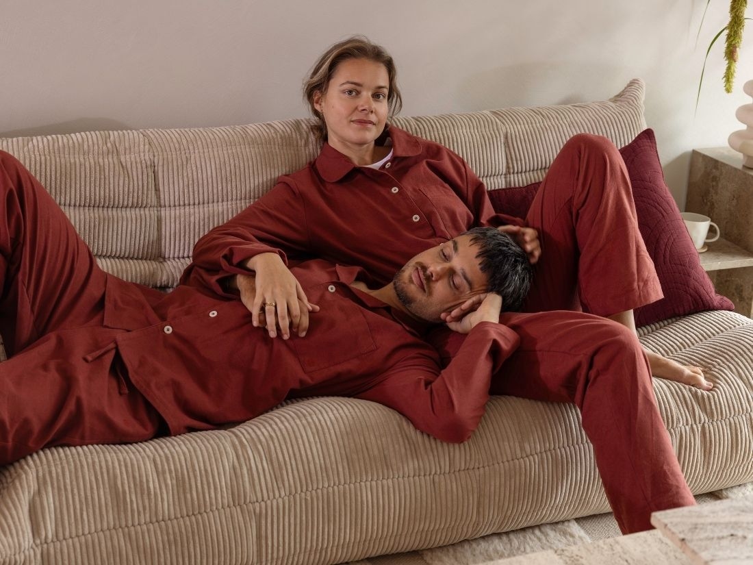 Pyjamaset dames flanel red velvet