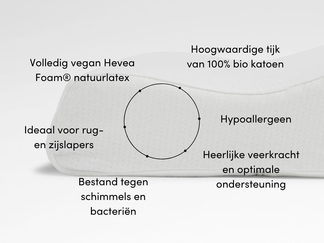 Kussen natuurlatex wave 44x63x11/13 medium