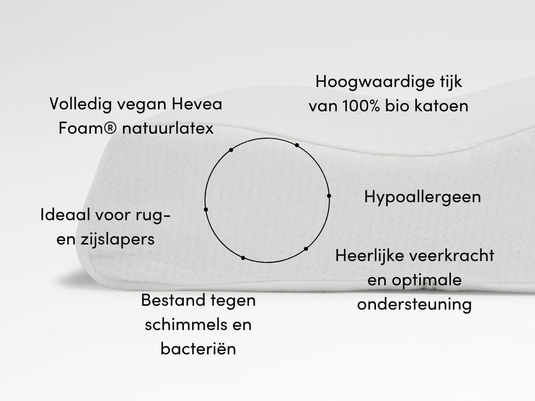 Kussen natuurlatex wave 44x63x11/13 zacht