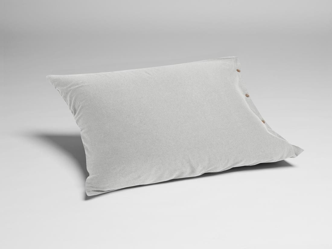 Kussensloop jersey white grey 50x60