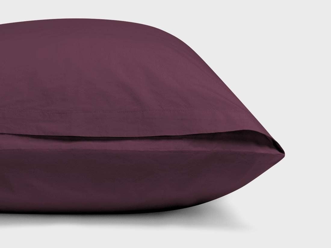 Taie de traversin percale de coton prune enchantée 37x160