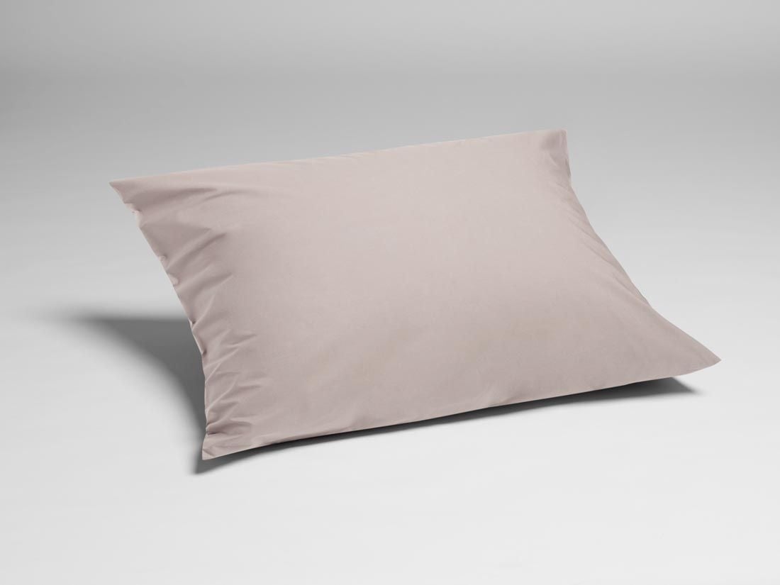 Taie d'oreiller percale de coton rose pâle