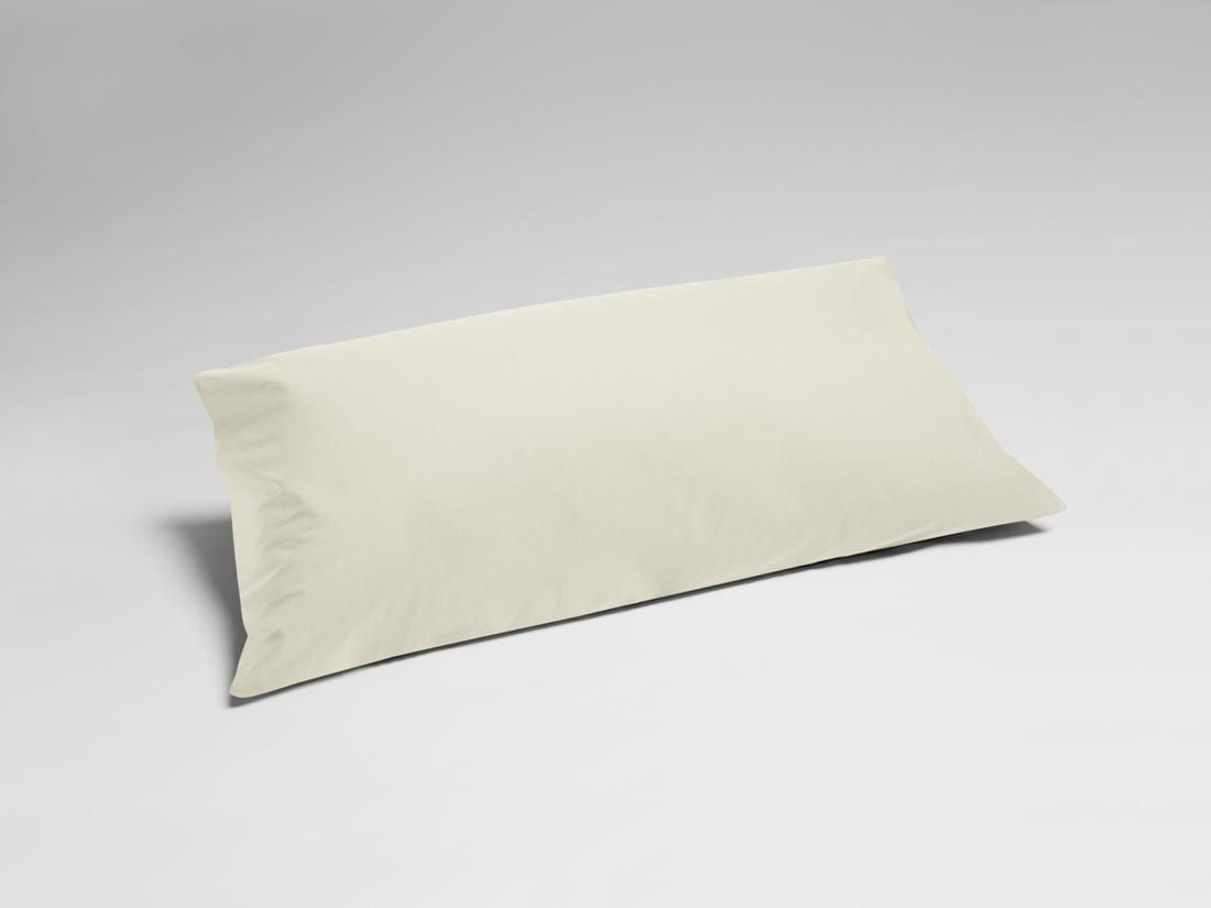 Taie d'oreiller percale de coton blanc sable