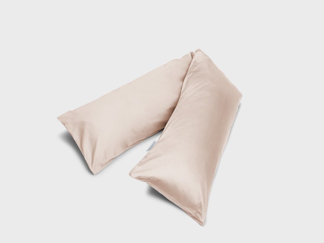 Taie de traversin satin de coton rose poussiéreux 37x160