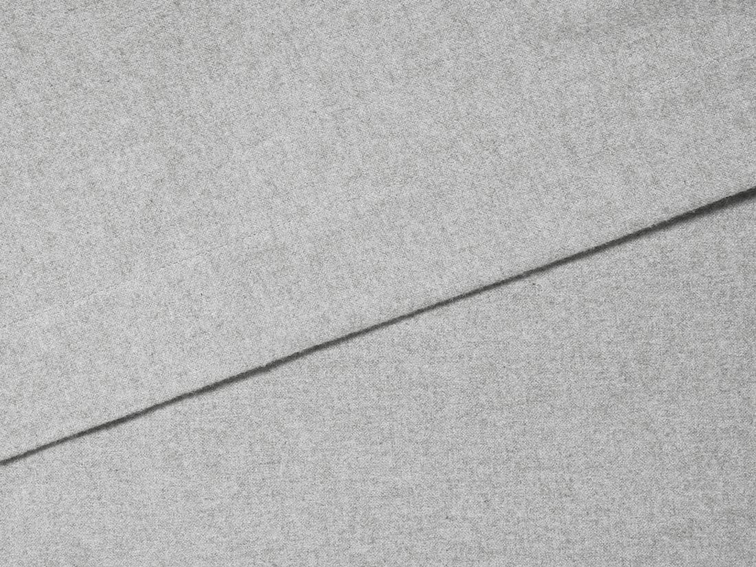 Drap plat flanelle de coton gris clair