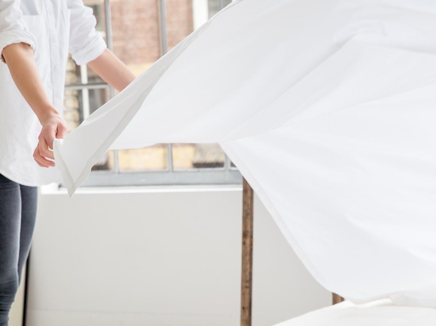 Laken katoen satijn pure white