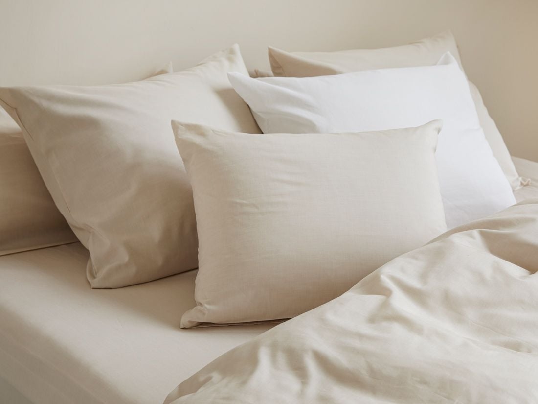 Kussensloop katoen TENCEL™ latte chambray