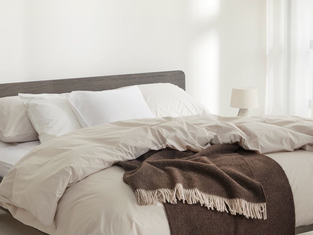 Merinowollen deken chestnut melange 150x210