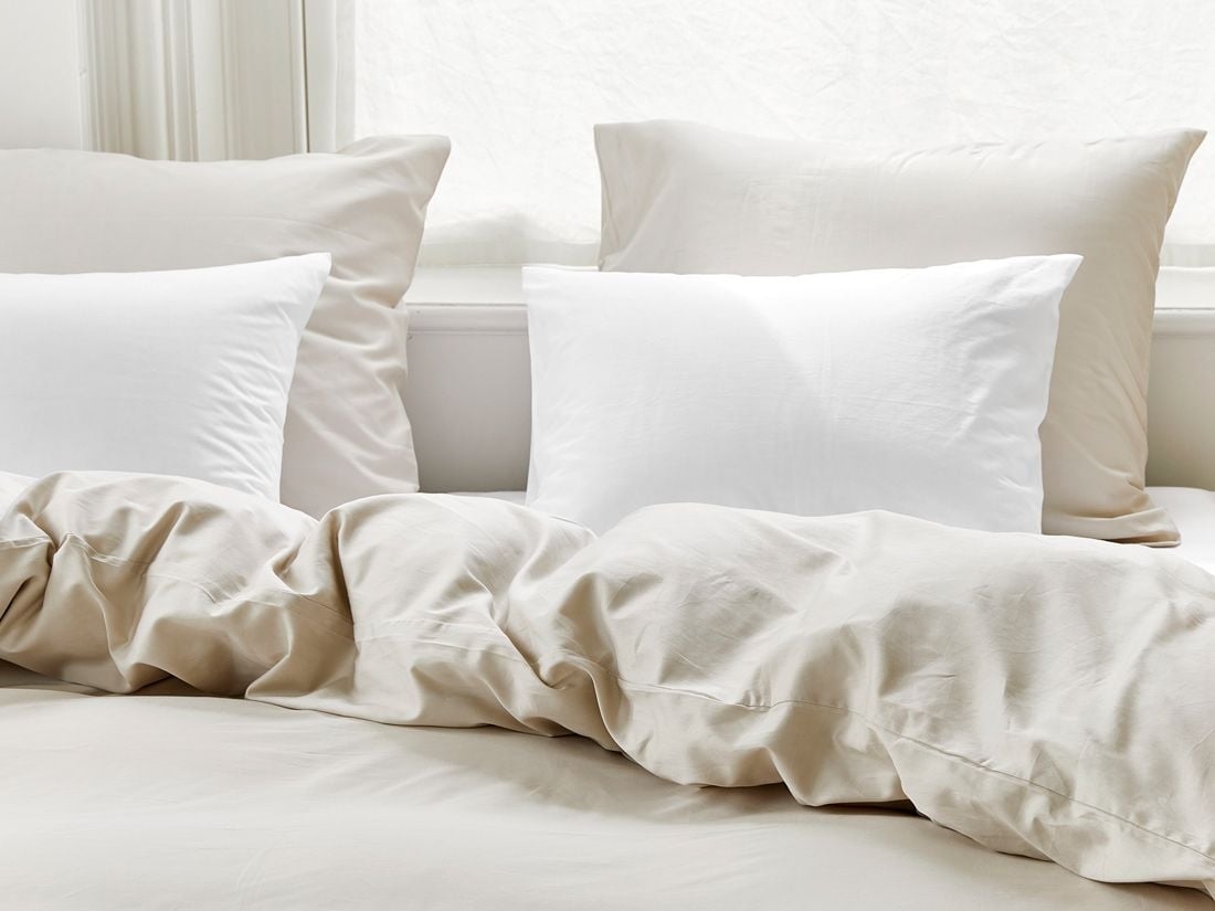 kussensloop katoen satijn sandy grey