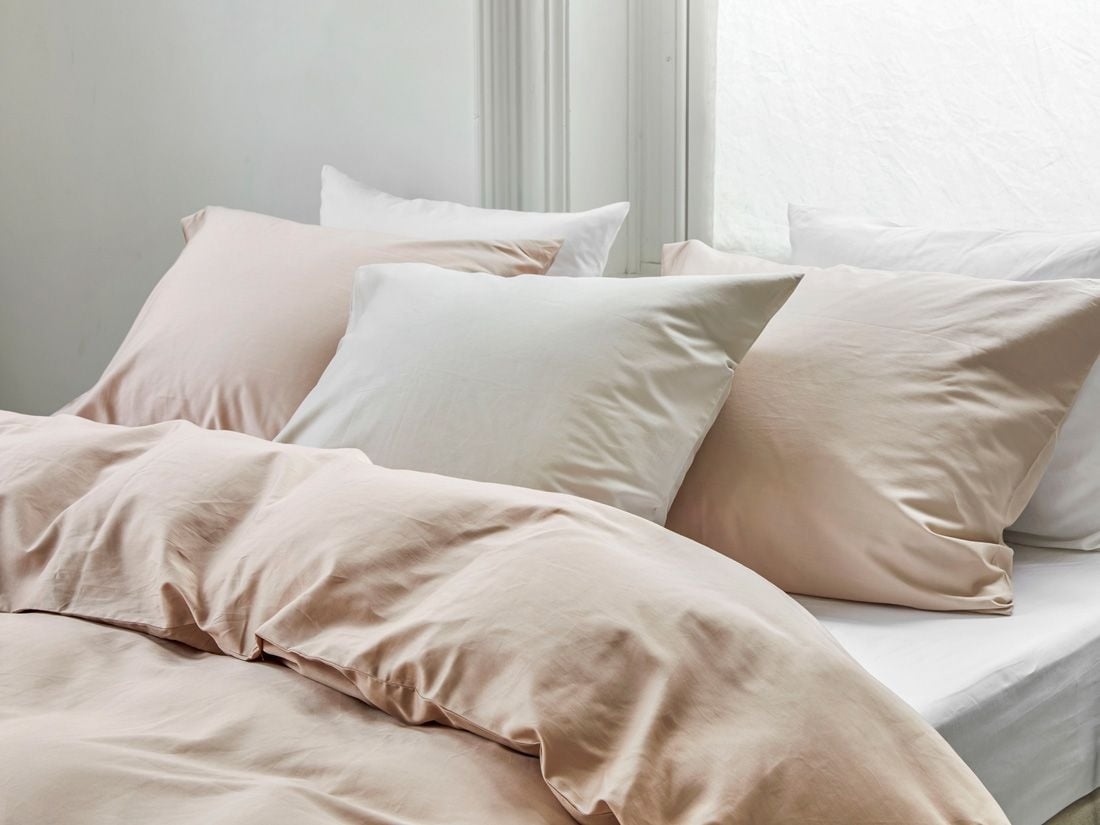 Kussensloop katoen satijn dusty rose