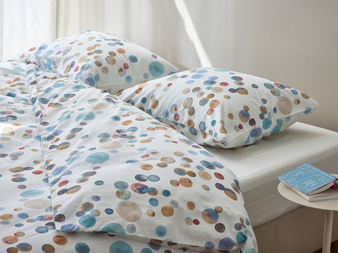 Dekbedovertrek katoen satijn watercolor dots multicolor