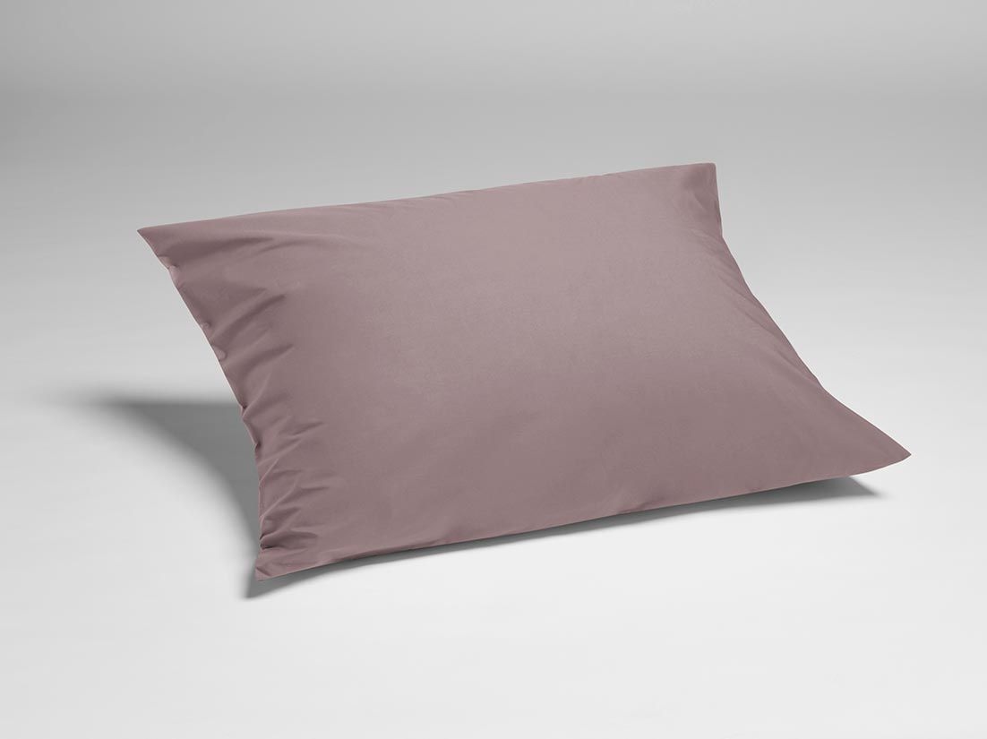Taie d'oreiller percale de coton mauve 60x70