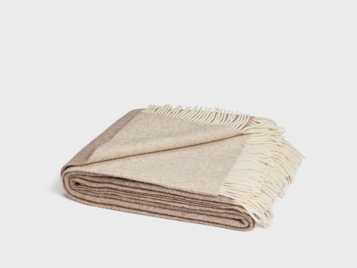 Merinowollen deken camel melange 150x210