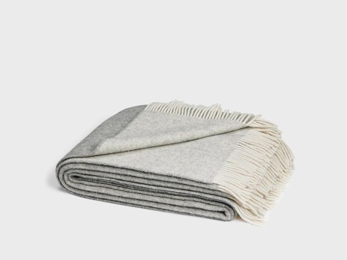 Merinowollen deken grey melange 150x210