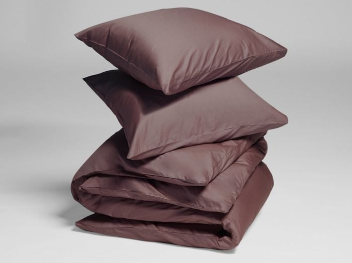 Dekbedovertrek katoen satijn rose brown