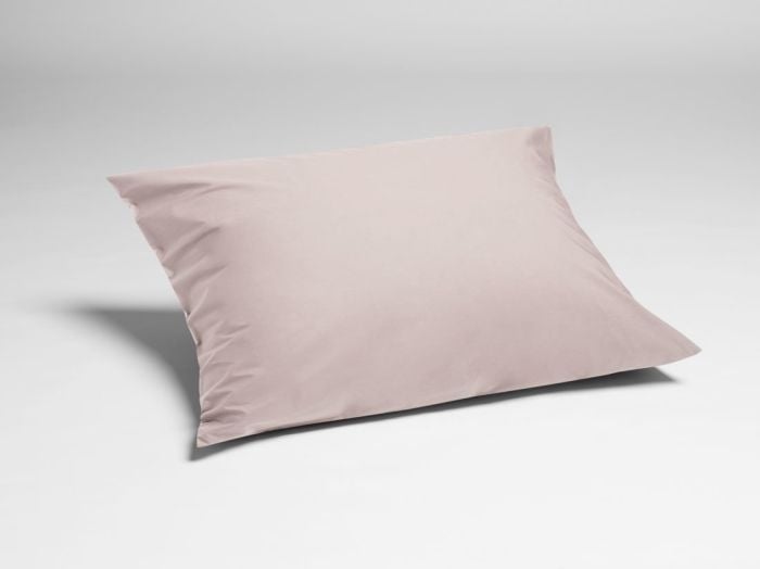Taie d'oreiller percale de coton rose pâle 60x70