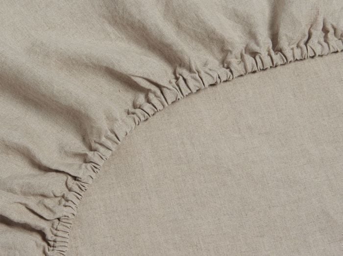 Hoeslaken gewassen linnen natural