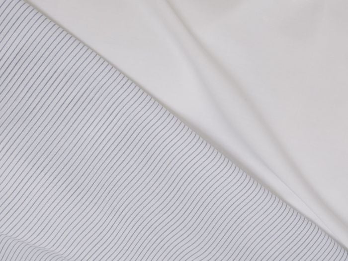 Kussensloop katoen TENCEL™ double face white stripe/pure white