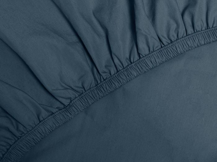 Drap-housse enfant percale de coton bleu