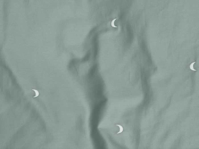 Taie d'oreiller satin de coton lune verte d'eau