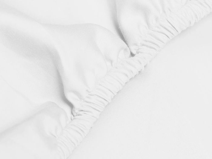 Hoeslaken katoen satijn pure white