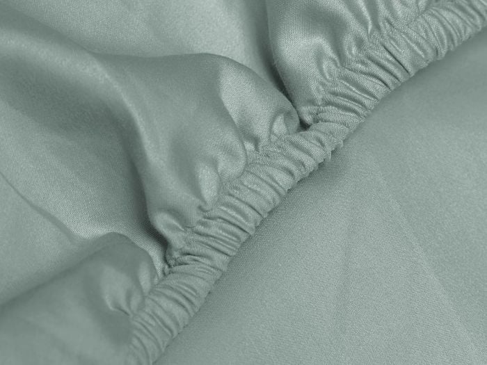 Hoeslaken katoen satijn sea green
