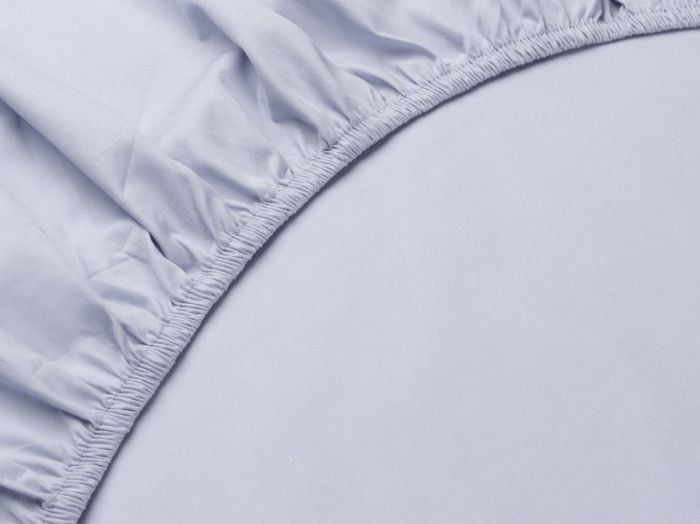 Drap-housse percale de coton bleu lavande
