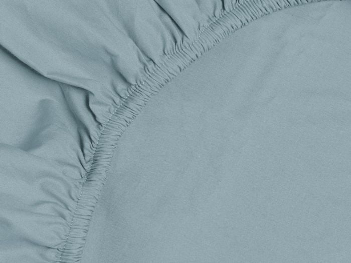 Drap-housse percale de coton bleu pétrole