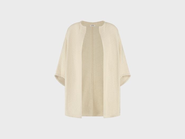 Kimono vest gebreid katoen warm white