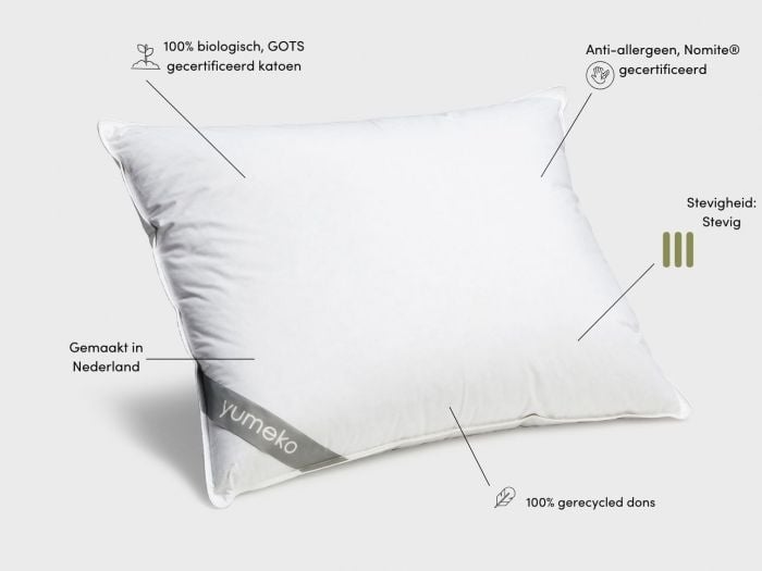 Kussen gerecycled dons 60x70 stevig