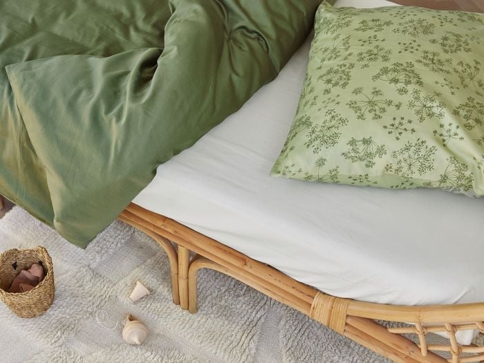 Drap-housse enfant satin de coton blanc chaud