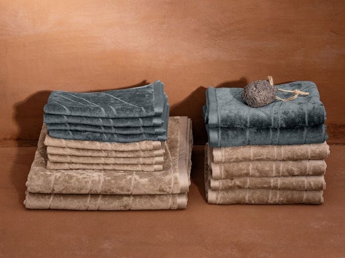 Gastendoekjes velours pebble blue 30x50 - 4 st