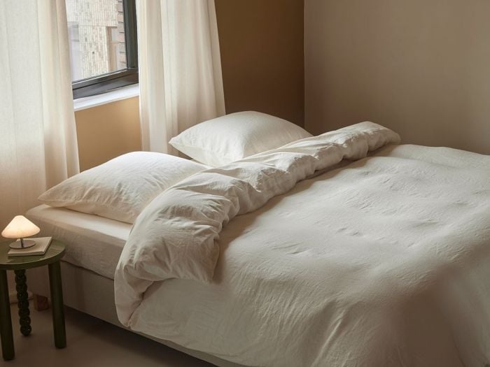 Parure de lit chanvre/coton crème douce